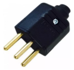 Plugue Macho 2p + T 10 Amp. 250V Preto