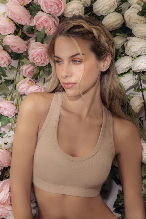 Top de morley de microfibra con elastico embutido - comprar online