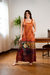 Vestido longo supplex "Rosas Brancas" Suzanne Valadon