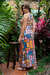 Vestido longo supplex "Composição em oval" Piet Mondrian - comprar online
