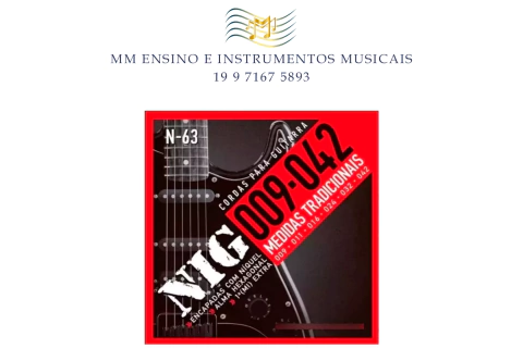 ENC. GUITARRA.NIG-63 009/.042 TRADICIONAL - BRINDE: 1 MI + PALHETA*