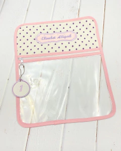 Bolsita Transparente Beige puntos lila - MaJo Home Baby