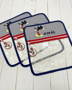 Bolsita Transparente Temática Mickey Nombre Azul - comprar en línea