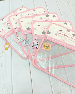 Bolsita Transparente Blanca Superstar Rosa - MaJo Home Baby