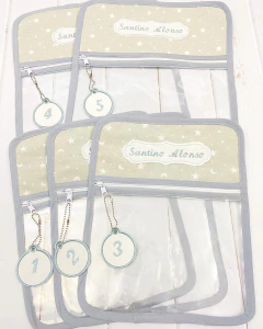 Bolsita Transparente Estrellas y Lunas Gris - MaJo Home Baby