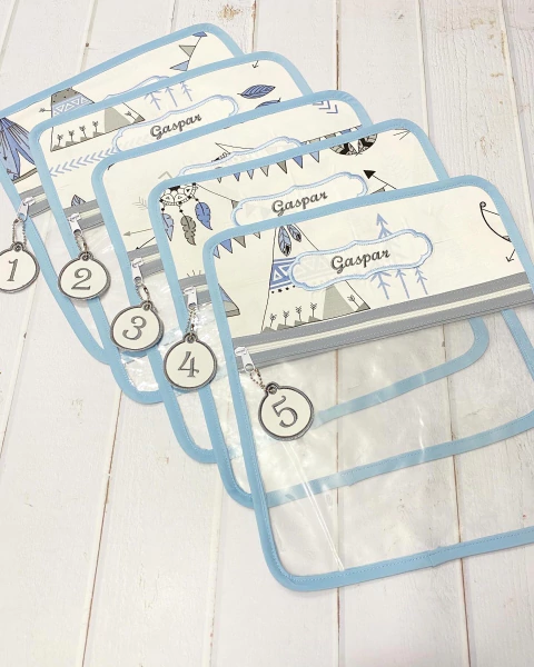 Bolsita Transparente Tipi Celeste