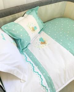 Set de Cuna Osito en la luna Verde - tienda en línea
