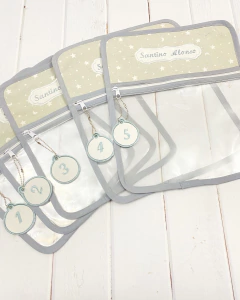 Bolsita Transparente Estrellas y Lunas Gris