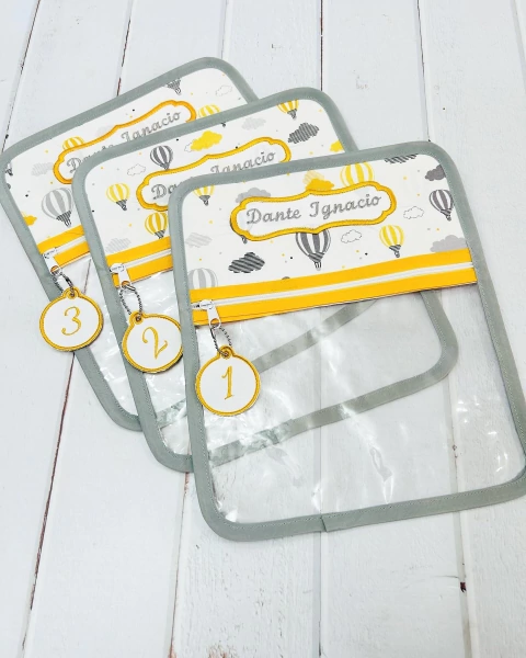 Bolsita Transparente Globos Aeroestaticos Amarillo