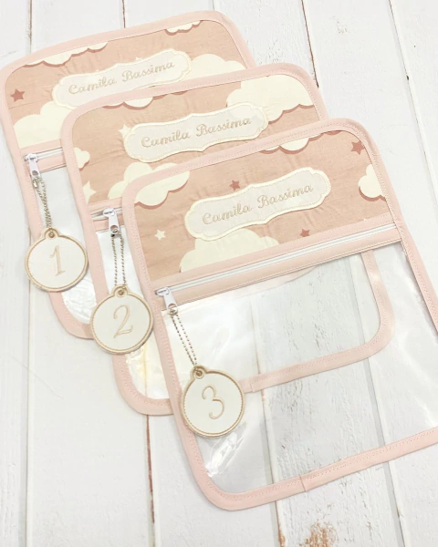 Bolsita Transparente Nubes Palo Rosa