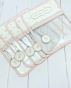 Bolsita Transparente Blanca Estrellas Palo Rosa - tienda en línea