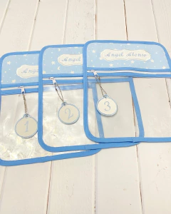 Bolsita Transparente Estrellas y Lunas Celeste - MaJo Home Baby