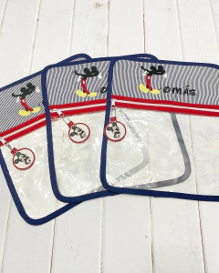 Bolsita Transparente Temática Mickey Nombre Azul en internet