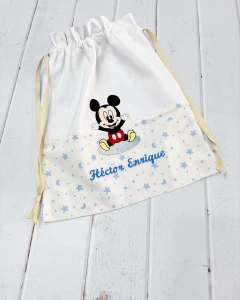 bolsitas de tela bicolor Mickey sentado en internet