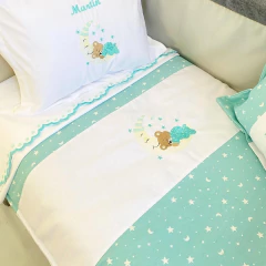 Set de Cuna Osito en la luna Verde en internet