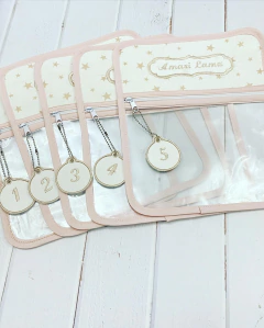 Bolsita Transparente Blanca Estrellas Palo Rosa - comprar en línea