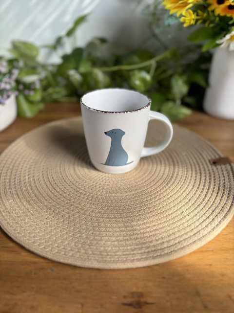 Jarro Taza Mug de porcelana Morocco white con dibujo de Oso polar - Línea minimal - comprar online