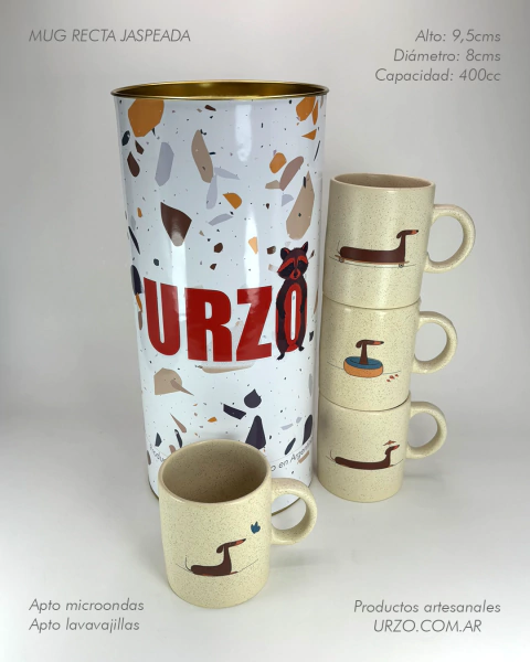 Colección de 4 Mug rectos jaspeados + Cilindro - Salchis - comprar online