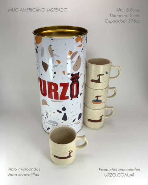 Colección de 4 Mug americanos jaspeados + Cilindro - Salchis - comprar online