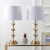 Lámparas Mesa Led Elegante Moderna Metal Perlas Cristal 2piezas Lujo