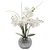 Arreglo Orquidea Seda Artificial Maceta Ceramica Plata Tacto Natural