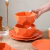 Juego Vajilla Porcelana Fina Elegante Moderno 16piezas Naranja - Lux Home México 