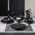Juego Vajilla Porcelana Fina Geométrica Elegante Moderno 16piezas Lujo Negro