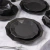 Juego Vajilla Porcelana Fina Geométrica Elegante Moderno 16piezas Lujo Negro - tienda en línea