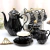 Juego Vajilla Te Cafe Porcelana 6 Personas Elegante Negro con Estante 22 piezas - comprar en línea