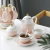 Juego Vajilla Te Cafe Moderno 4personas Porcelana Hermoso Rosa