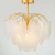 Lámpara Colgante Moderna de 6 Luces en Vidrio Esmerilado y Acabado Dorado - 45cm