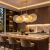 Lámpara Moderna de Vidrio Dorado 8 Luces –para Comedor e Isla de Cocina - Lux Home México 