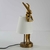 Lámpara mesa resina de Conejo Dorada Led Decoración Blanca - Lux Home México 