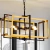 Lámpara Colgante Geométrica Negro y Dorado de 6 Luces - 61 cm - comprar en línea