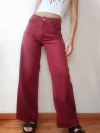 Pantalón Indonesia wide leg bordo - comprar online