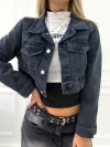 Campera Fatima denim corta negra