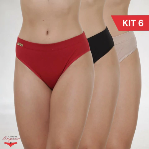 Kit 6 Calcinhas De Algodão Mirela Tanga Com Cós Alto - comprar online