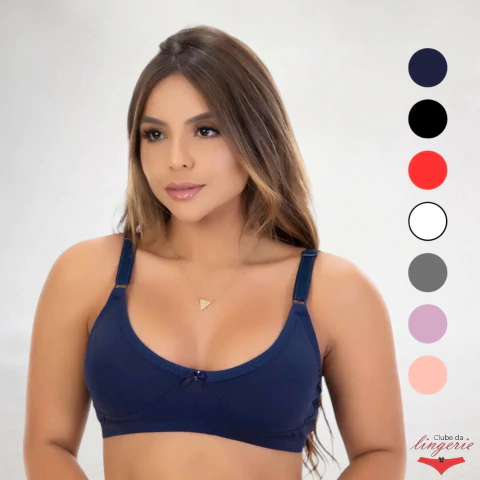 Kit 6 Sutiã Sem Bojo Aparecida Sem Aro Tradicional Reforçado 02 Camadas De Tecido No Seio Em Microfibra - comprar online
