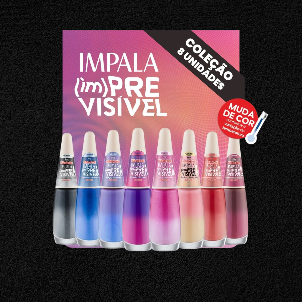 Coleção Esmalte Impala Imprevisível Duo Color (8 cores)