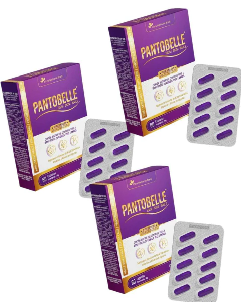 Pantobelle (cabelo, Pele E Unhas), 60 Cápsulas, Flora Nativa - (3unidades) - comprar online