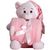 Kit Manta Coração com Bicho de Pelúcia 100 x 75 cm Urso - Rosa - Buettner