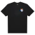 Camiseta Nike Baskett Swoosh preta com estampa colorida no peito.