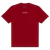 Camiseta vermelha com o logo da Thug Nine em destaque na parte frontal.