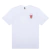 Camiseta branca Nike Sportswear Fantasy com estampa colorida no peito.