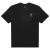 Camiseta preta da Nike com estampa de desenho de peso na frente.