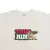 Camisa branca com estampa colorida e divertida, apresentando o texto "THUG NIN" e um personagem animado segurando um rádio.
