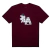 Camiseta Thug Nine La Brinks na cor bordô com estampa de anjo e a inscrição "THUG NINE ESTB 1999".
