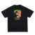 Camiseta preta com estampa do Mickey Mouse segurando uma prancha de surf e usando óculos escuros, com a palavra "HIGH" em destaque.