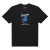 Camiseta preta da Thug Nine com estampa de um personagem vestido de forma estilizada e a frase "Gangsters Don't Dance, We Boogie".