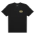 Camisa preta com estampa frontal do logo "THUG NINE" em amarelo e branco.